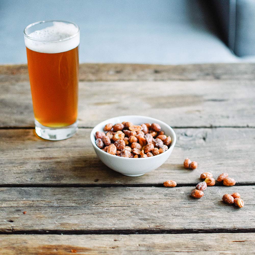 BEER NUTS Original Peanuts - Sweet & Salty Gluten Free Snacks - Kosher Certified, Low Sodium USA Made Peanuts - 12oz Resealable Can (Pack of 12) - Perfect for Parties, Road Trips & Office Snacking