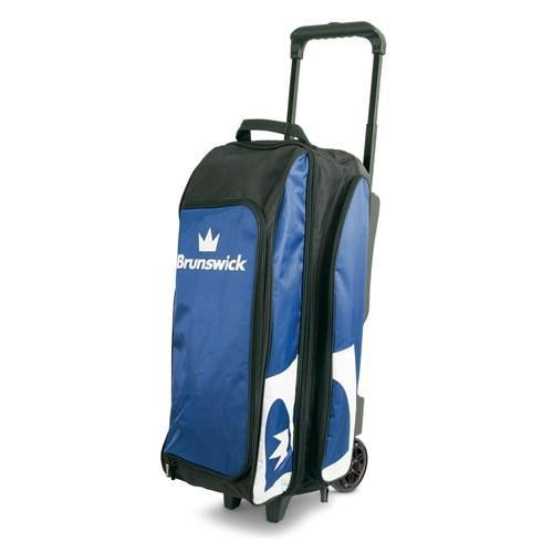 Brunswick Blitz Triple Roller Blue Bowling Bag - Durable 3-Ball Rolling Bowling Bag with Wheels for Men & Women - Perfect for League Play, Tournaments & Practice Sessions