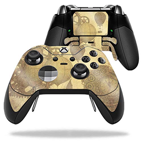 MightySkins Glossy Glitter Skin Cover for Microsoft Xbox One Elite Controller - Steam Punk Paper Design | Protective & Durable High-Gloss Finish | Easy to Apply & Remove | Made in USA | Perfect for Gaming, Customization & Gift Giving