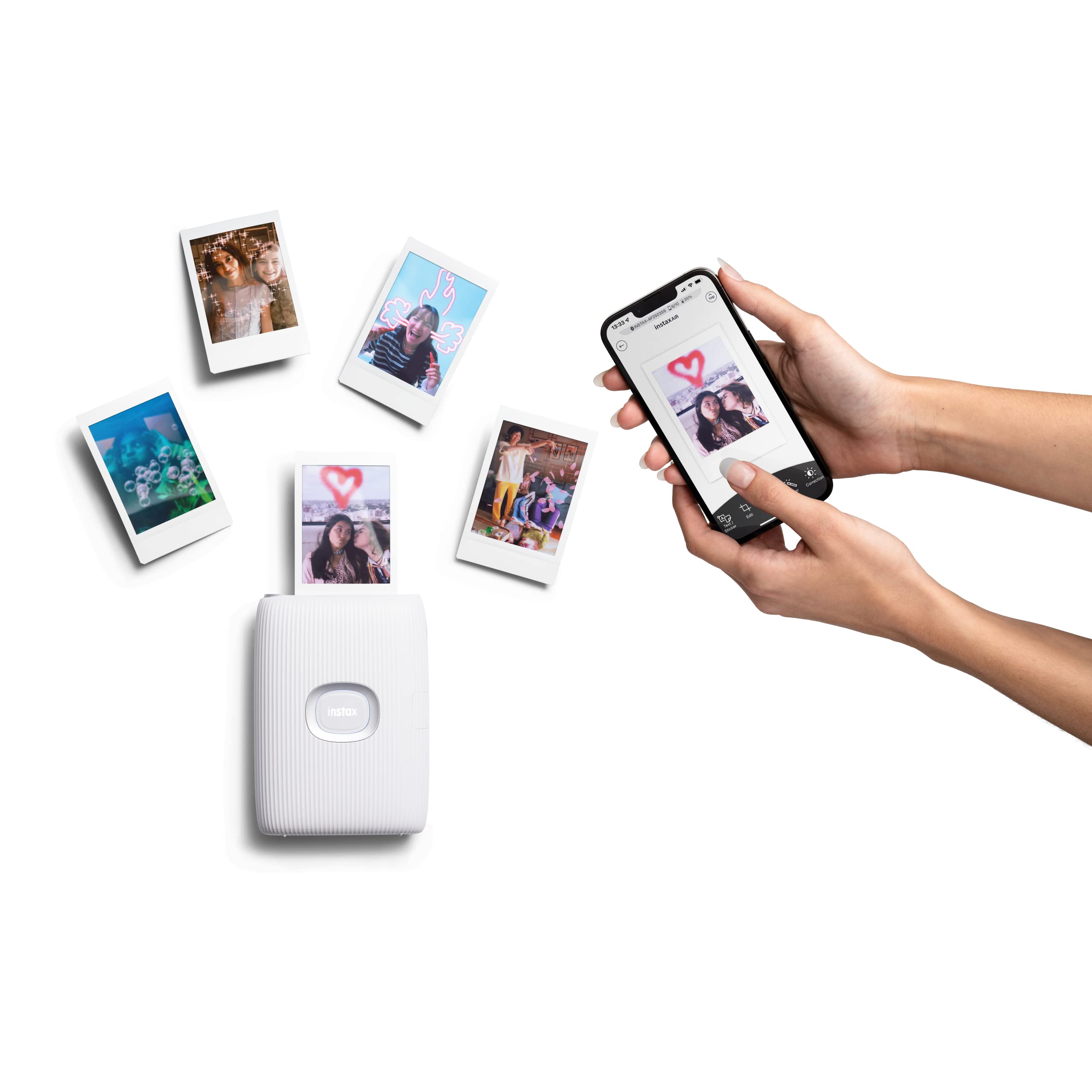 Fujifilm Instax Mini Link 2 Wireless Bluetooth Instant Photo Printer - Portable & Lightweight Smartphone Printer for iPhone iOS & Android - Print Polaroid-Style Pictures from Phone - Perfect for Parties, Travel & DIY Scrapbooking (Renewed, Clay White)