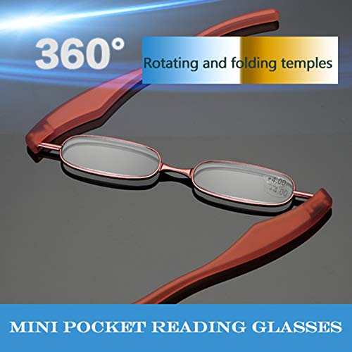 360° Rotating Folding Reading Glasses for Men & Women - Slim Metal Frame, Portable & Compact | Perfect for Travel, Reading, and Outdoor Activities