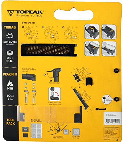 Topeak Deluxe Bike Starter Kit - Multitool, TriBag & Pump for Road & Mountain Bikes - Perfect for Cycling Maintenance & On-the-Go Repairs