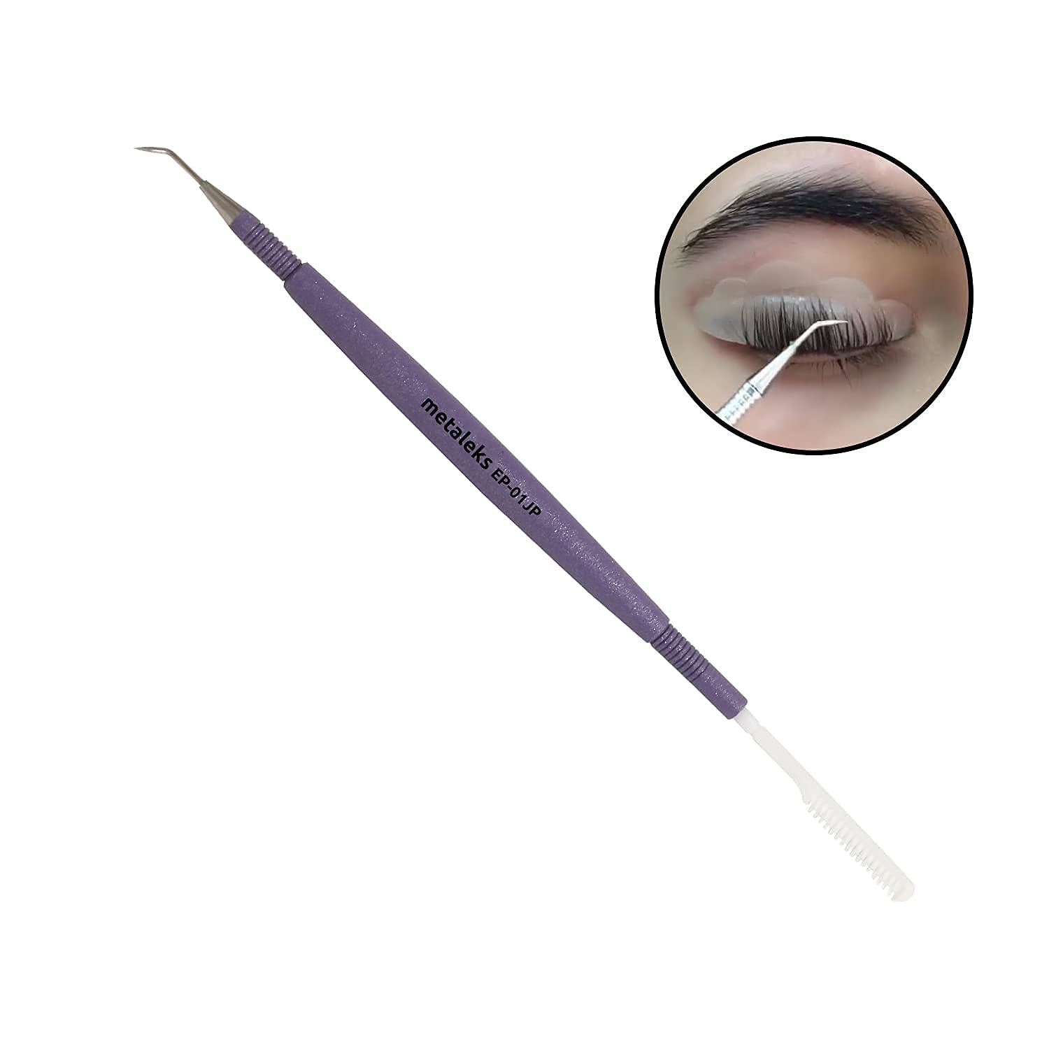 Premium Stainless Steel Eyelash Lifting & Perm Tool with Comb - Hollow Design for Volume Lash Lifting, Separating & Styling - Metallic Purple Powder Coated (Perfect for Salon Professionals & DIY Lash Enthusiasts)