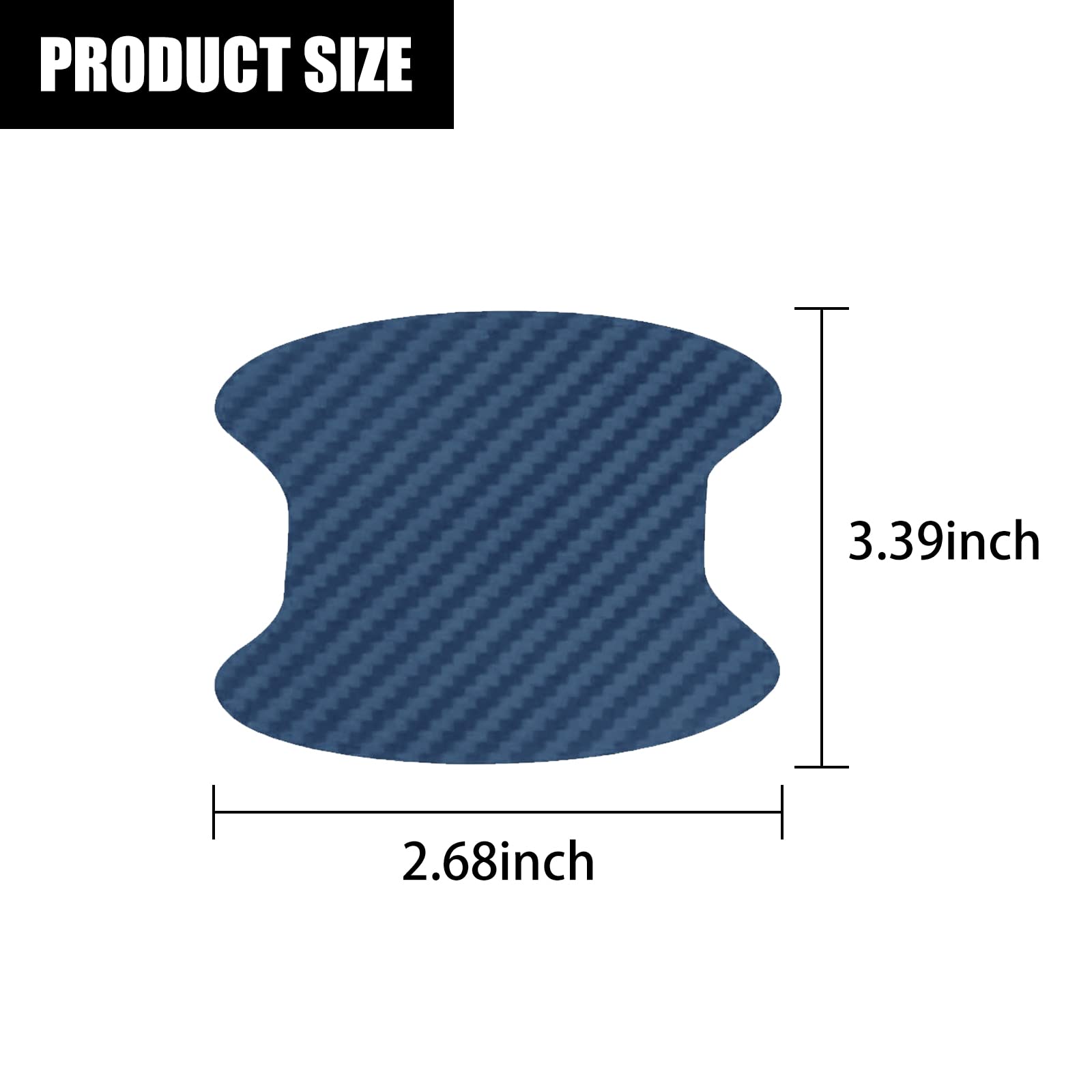 4 PCS Universal Carbon Fiber Car Door Handle Protective Films - Anti-Scratch Stickers for Auto Door Handles (Blue) | Perfect for Car Detailing, Vehicle Protection & DIY Auto Accessories