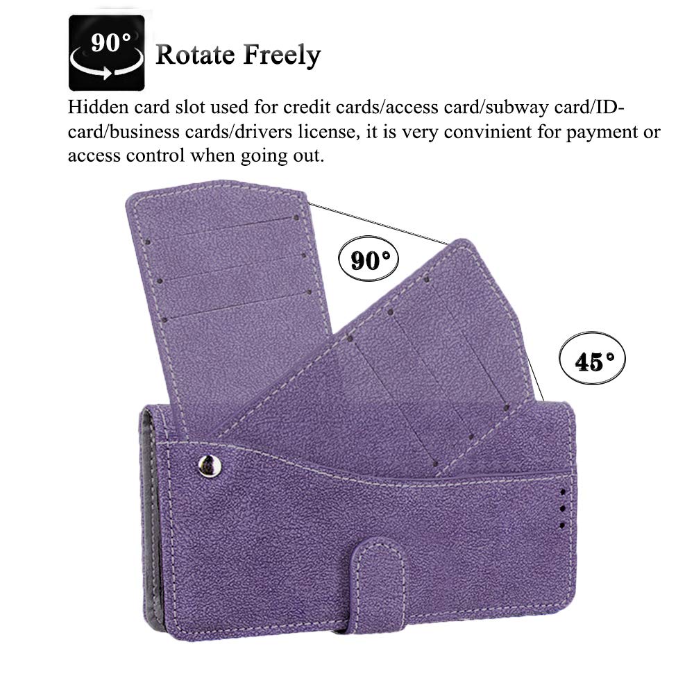Premium Leather Wallet Case for Samsung Galaxy A8 2018 - Luxury Flip Folio Cover with Credit Card Slots, Kickstand & Qi Wireless Charging Support (Purple) | Perfect for Work, Travel & Everyday Protection