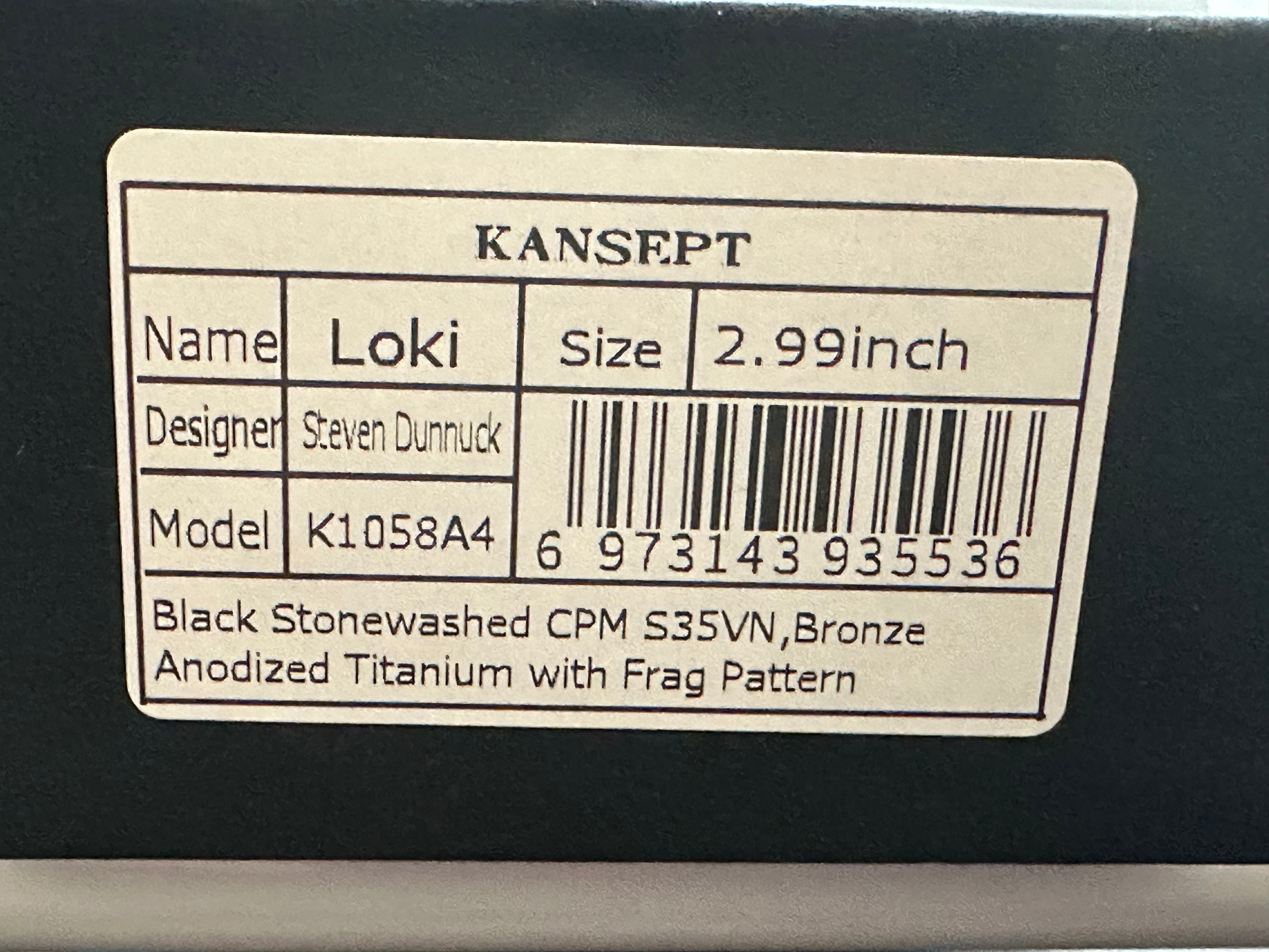 Kansept Loki Bronze Frag Titanium Frame Lock Folding Knife - 2.99