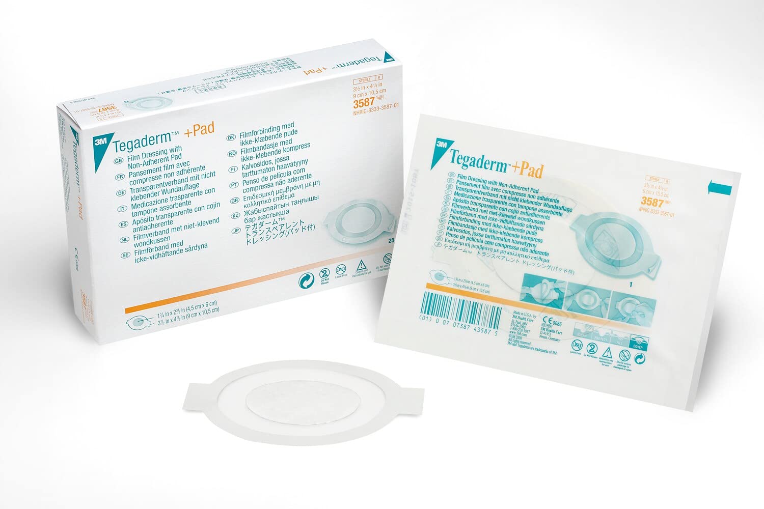 3M Tegaderm + Pad Film Dressing with Non-Adherent Pad - Waterproof Wound Care for Post-Surgery, Burns & Cuts - Ideal for First Aid Kits & Medical Supplies