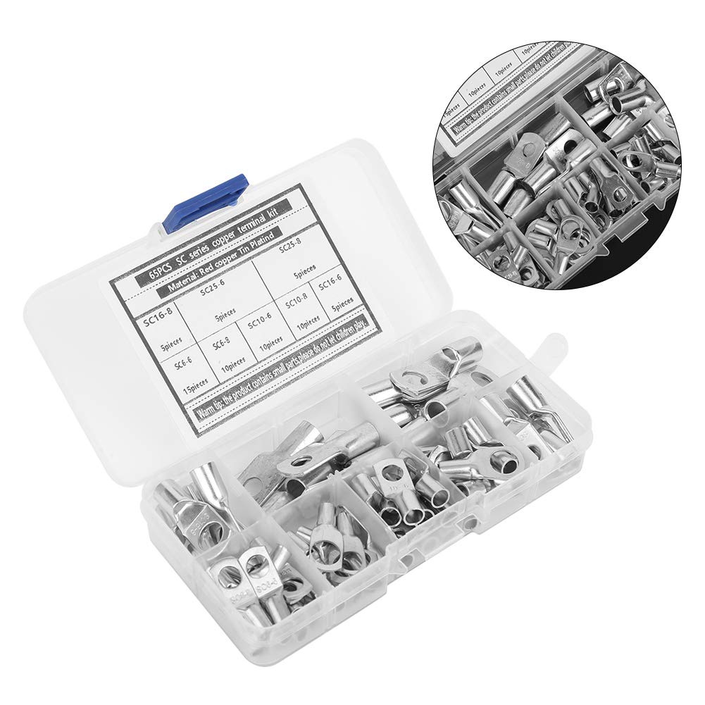 Copper SC Ring Terminals - Tin-Plated Electrical Connectors for Solar Panels, Home Wiring & Distribution Boxes | Durable Hardware Supplies for Electrical Connections | Perfect for DIY Projects, Automotive Wiring & Renewable Energy Systems