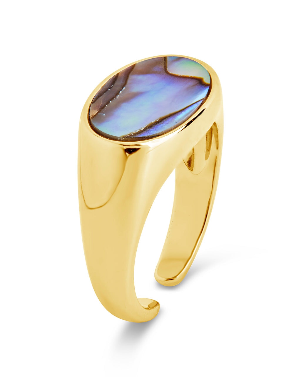 Gail Abalone Open Band Ring - Elegant Shell Jewelry for Women, Unique Handmade Statement Ring - Perfect for Weddings, Parties & Everyday Wear