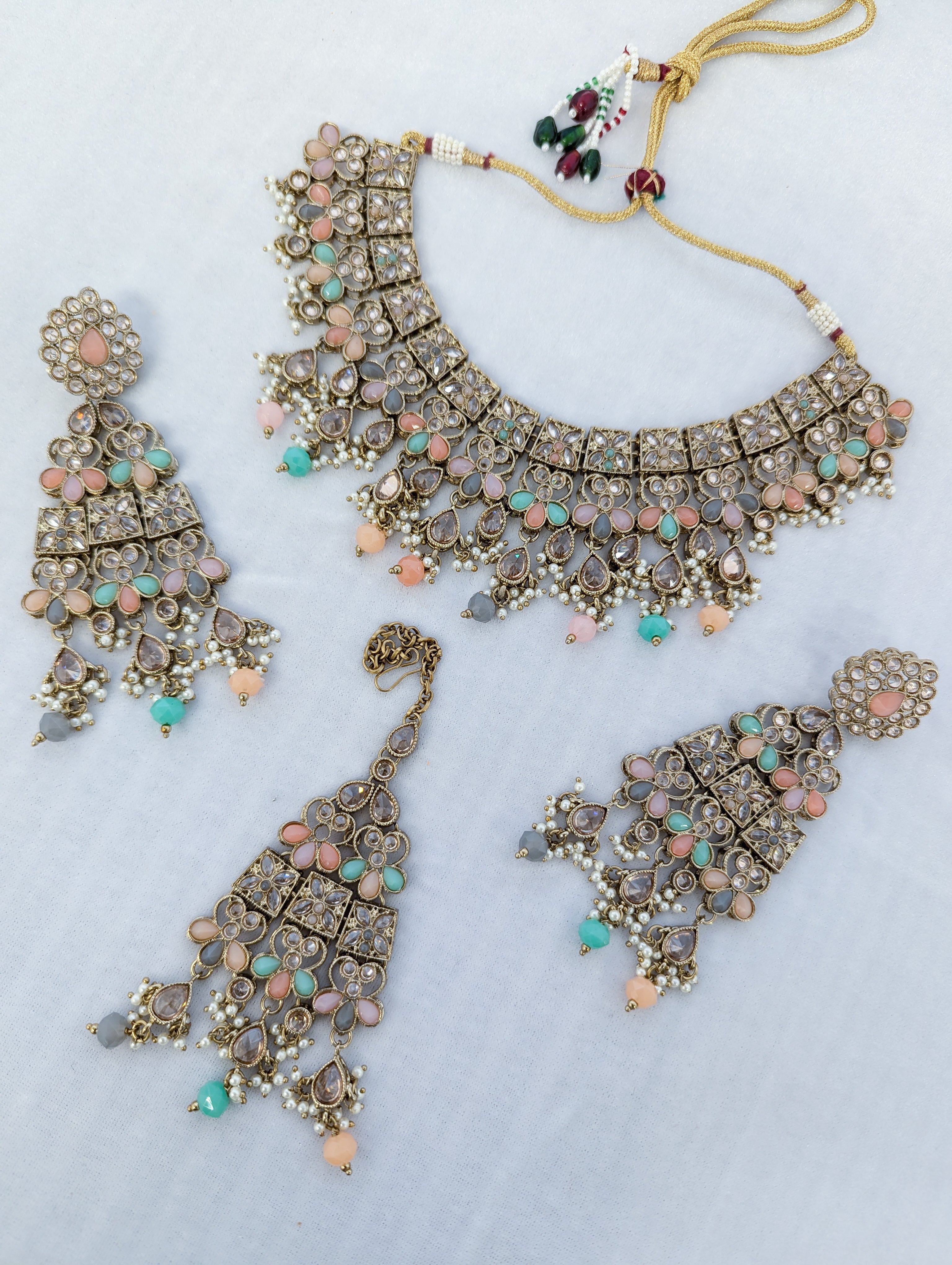 RUHI POLKI Full Set Jewelry - Traditional Indian Necklace, Earrings & Bangles Set for Women - Perfect for Weddings, Festivals & Special Occasions