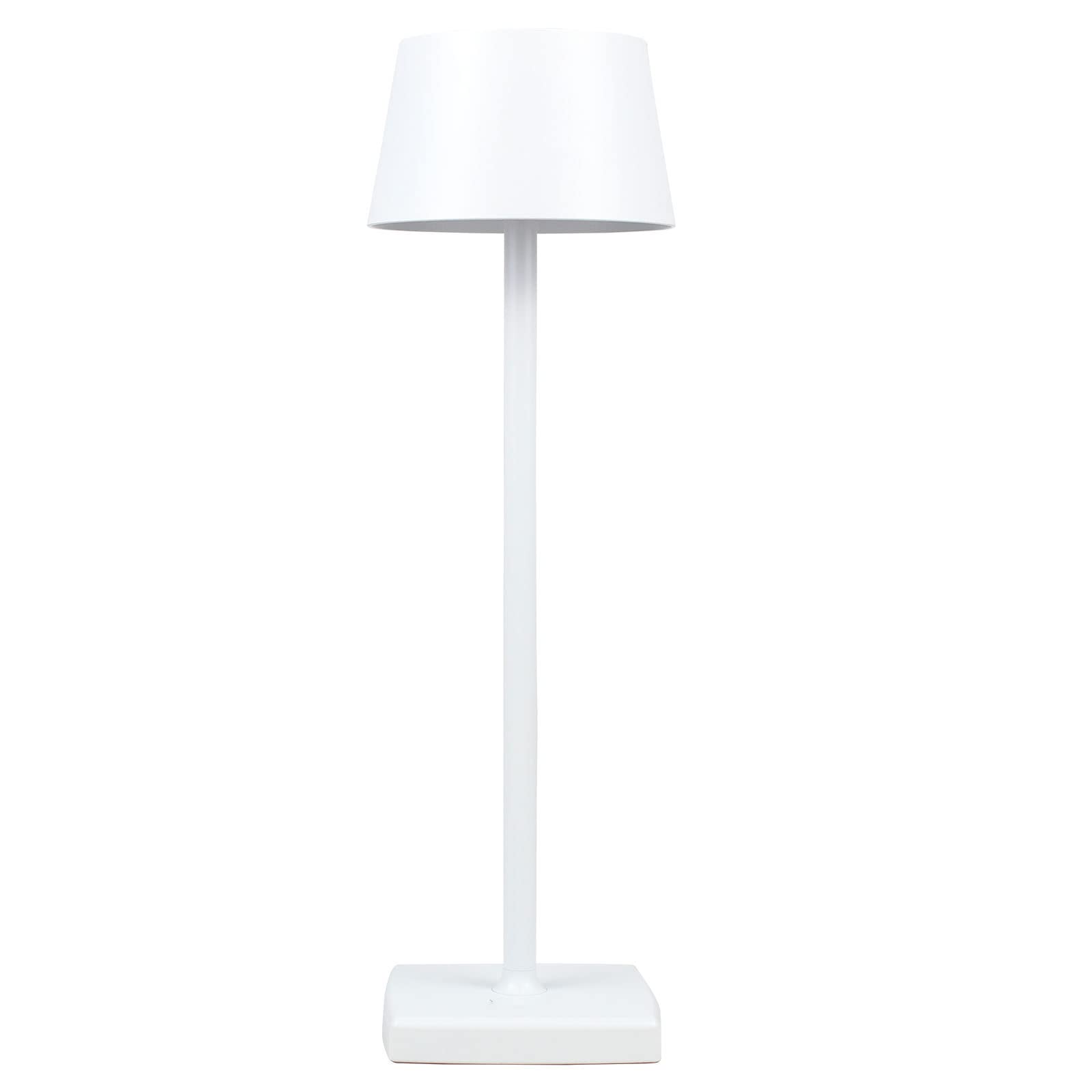 XYEJL Metal Aluminum Bedside Table Lamp - Touch Sensor Battery Operated Desk Lamp for Indoor & Outdoor Use - Portable Night Light for Restaurant, Kids Room, Living Room, Camping (White) - Perfect for Reading, Decor, and Nighttime Ambiance