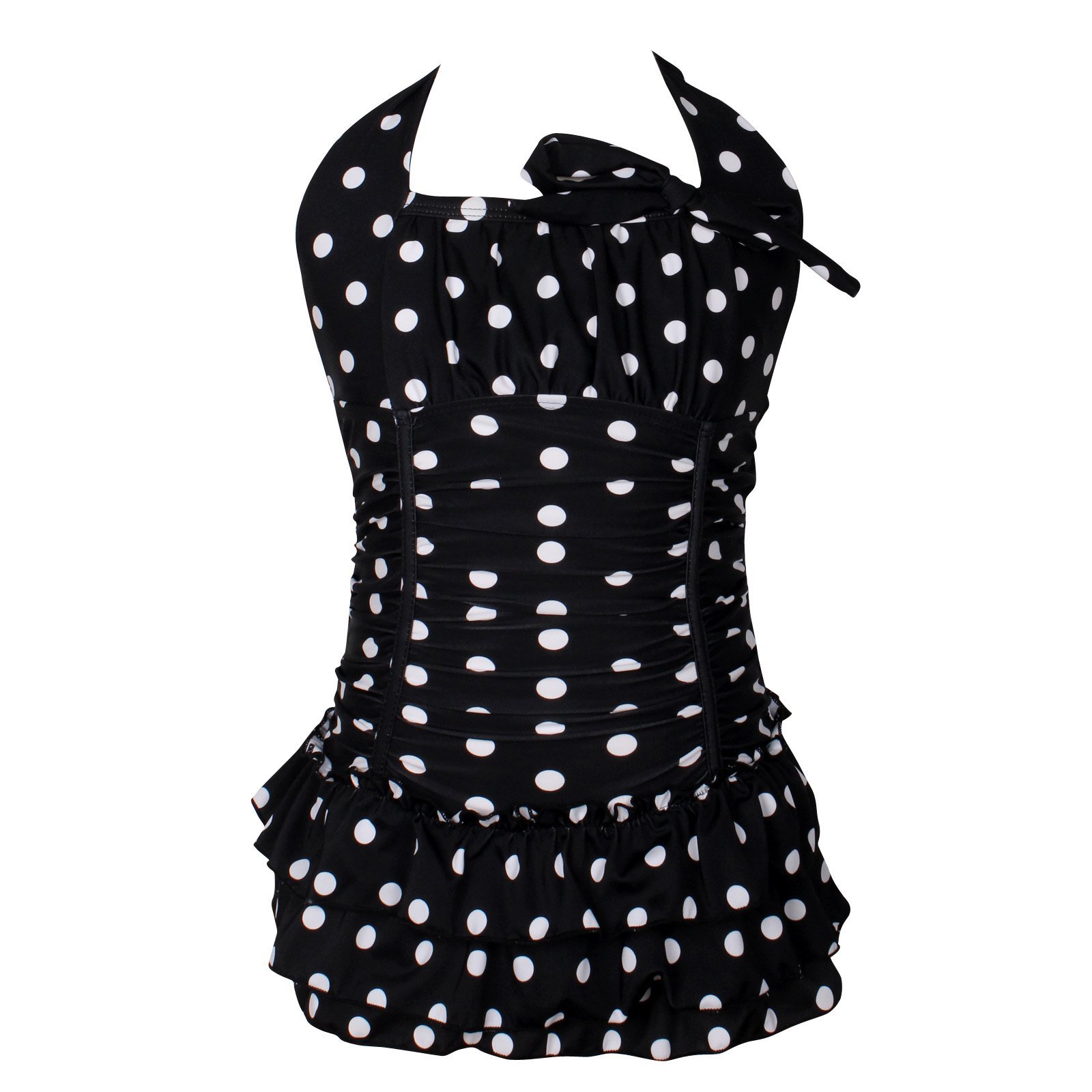 Polka Dot Girls Adjustable Bathing Suits - Kids Swimwear for Beach & Pool - Toddler One Piece Swimsuits with UV Protection (FBA)