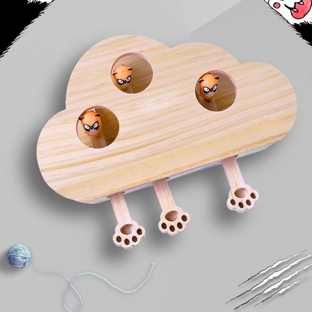 Interactive Wooden Cat and Kitten Toys - Natural Mouse-Shaped Chew Toys for Kittens, Puppies & Small Dogs | Educational Pet Toys for Teething, Training & Playtime | Perfect for Indoor Play, Stress Relief & Bonding with Your Feline Friend