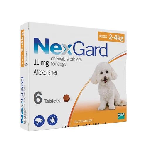 NexGard Afoxolaner Chewable Tablets for Dogs - Flea and Tick Prevention - Tasty Beef Flavor - Vet Recommended Oral Treatment for Small, Medium & Large Breeds - Perfect for Outdoor Adventures & Daily Protection