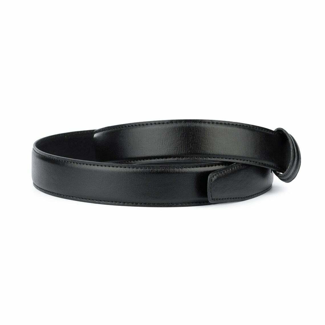Premium Genuine Leather Belt for Men - 35mm Black Replacement Strap Compatible with Dunhill Buckles | Durable Stitched Design for Business, Casual & Formal Wear