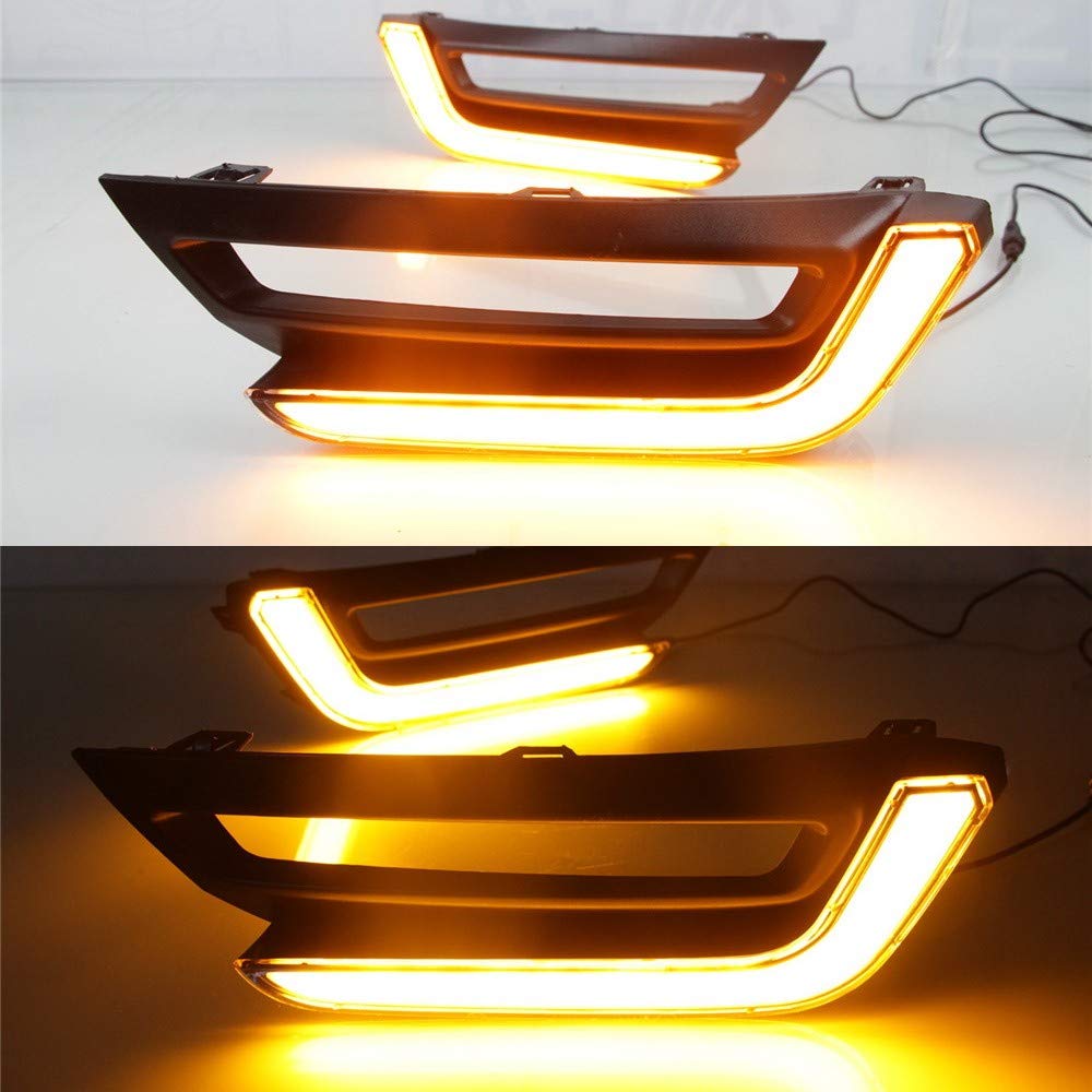LED Daytime Running Lights for Honda CR-V 2017-2020 | 6000K White DRL with Yellow Turn Signals & Fog Lights | Perfect for Enhanced Visibility and Style Upgrade
