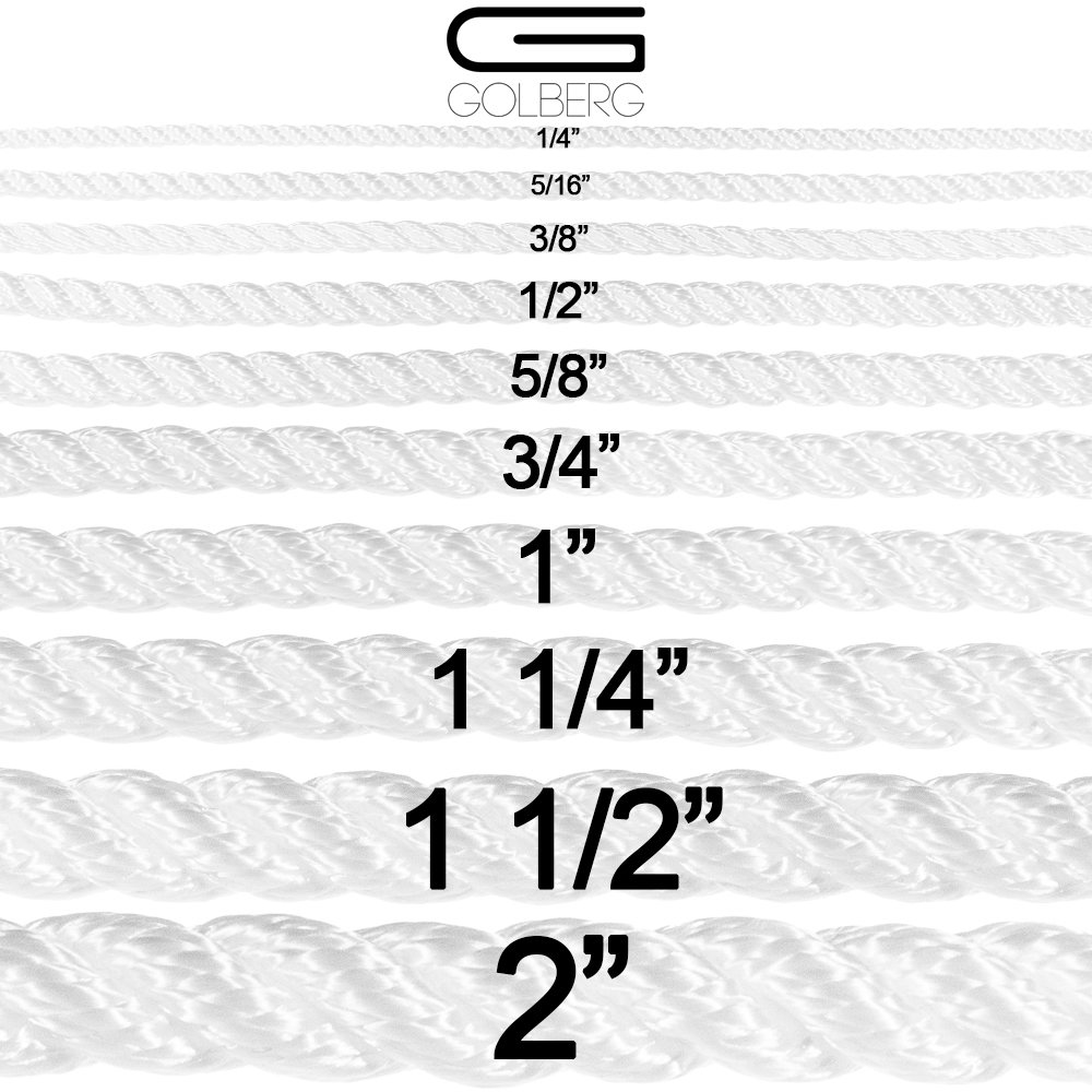Premium Twisted Polyester Rope - White 5/16