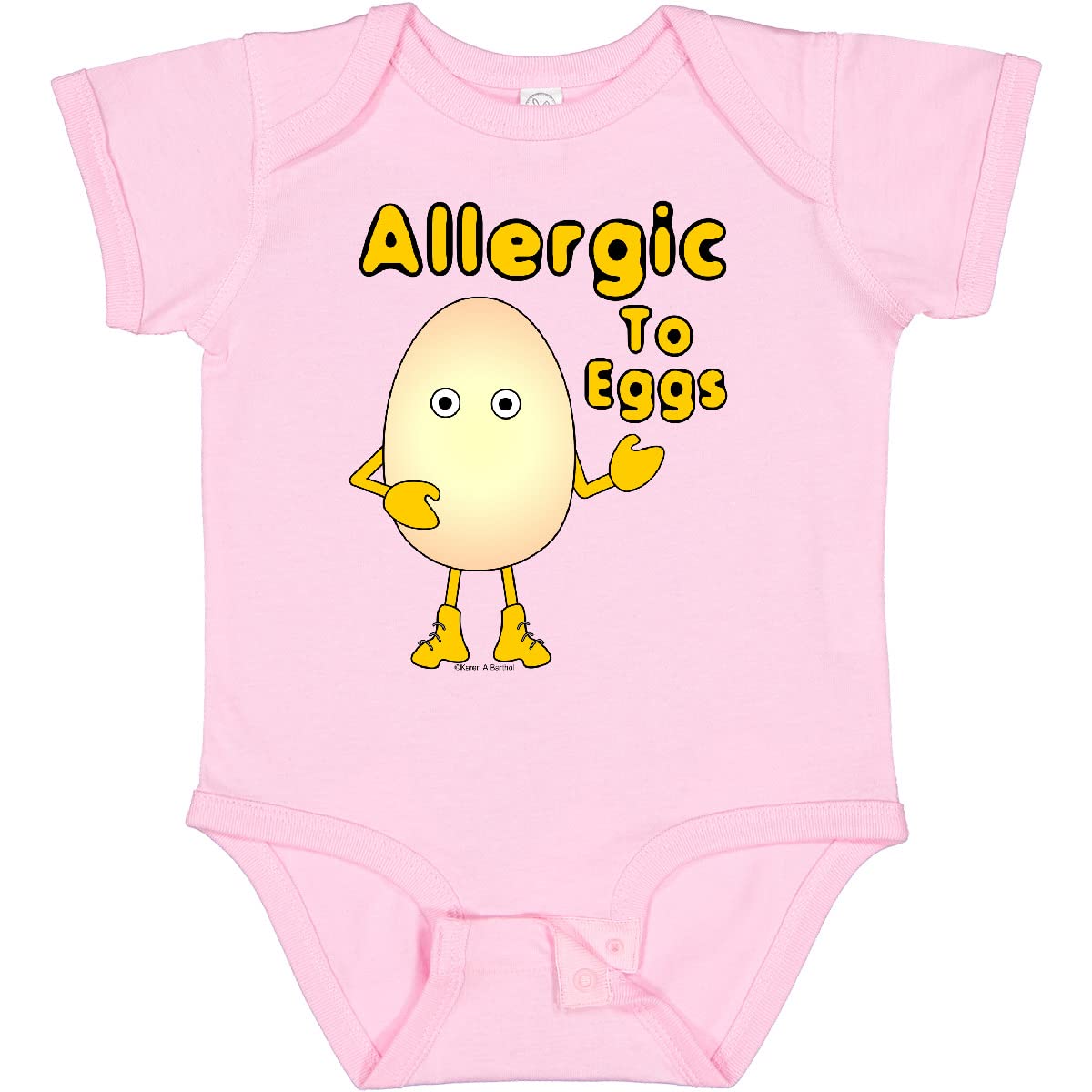 Inktastic Allergic To Eggs Baby Bodysuit - Cute & Comfortable Infant Onesie for Egg Allergy Awareness - Perfect for Newborns, Infants & Toddlers - Great for Playdates, Daycare & Family Photos