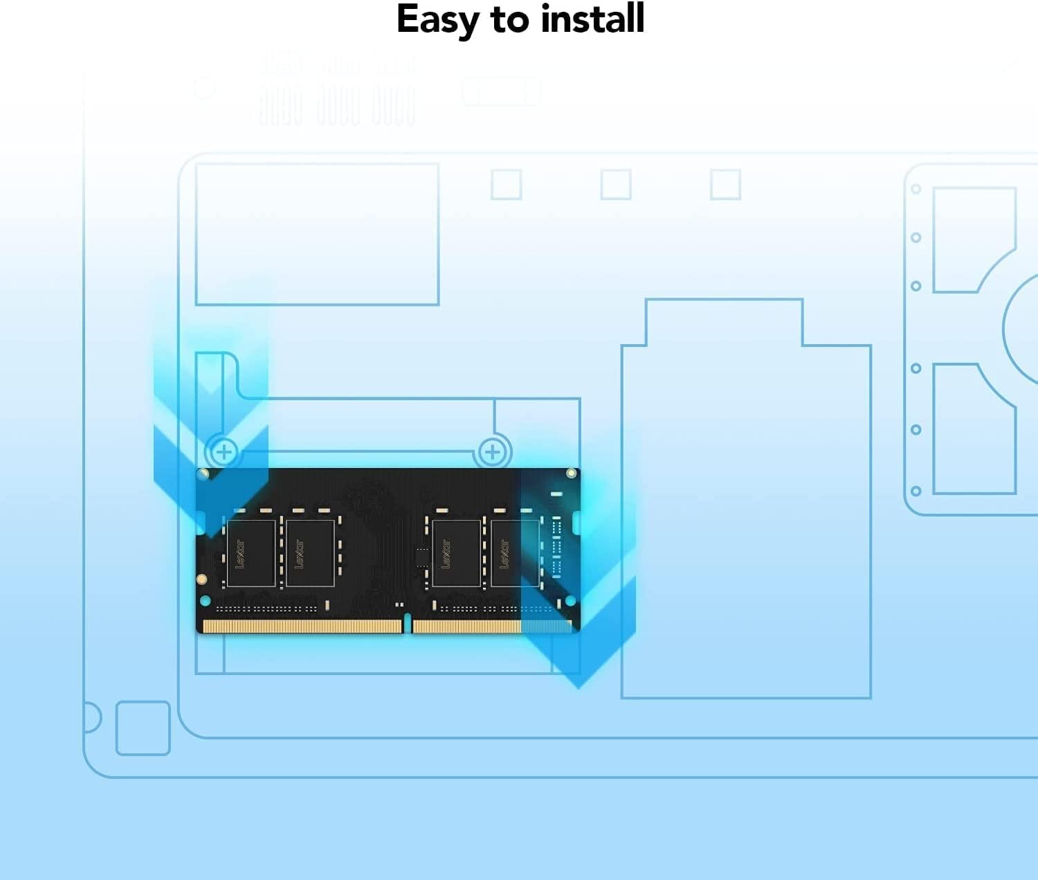 Lexar SODIMM DDR4 3200MHz CL22 8GB/16GB Laptop Memory RAM - Upgrade for Gaming, Business & Home Computers - Compatible with Dell, HP, Lenovo & More