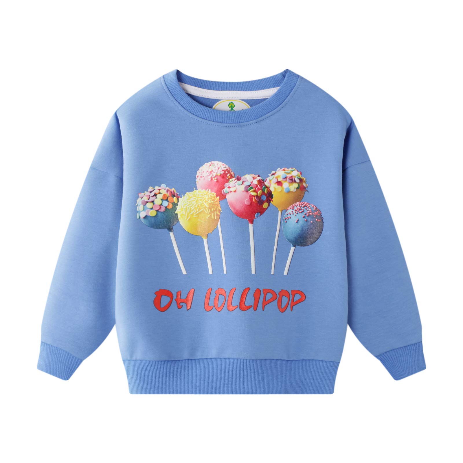 Girls' Graphic Crewneck Sweatshirt - Long Sleeve Cotton Fleece Pullover for Casual Wear & Play | Perfect for School, Playdates & Everyday Outfits