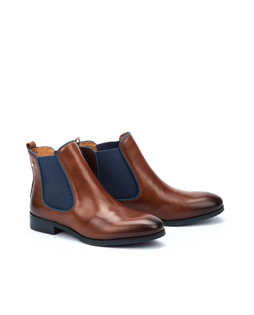 PIKOLINOS Women's Leather Flat Ankle Boots - Comfortable Royal Blue Casual Shoes for Walking, Work & Everyday Wear