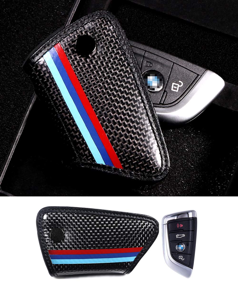 Premium Carbon Fiber Leather Car Key Case Cover - Slim Key Holder Wallet Bag Style for BMW, Mercedes, Audi - Perfect for Everyday Use & Travel Accessories