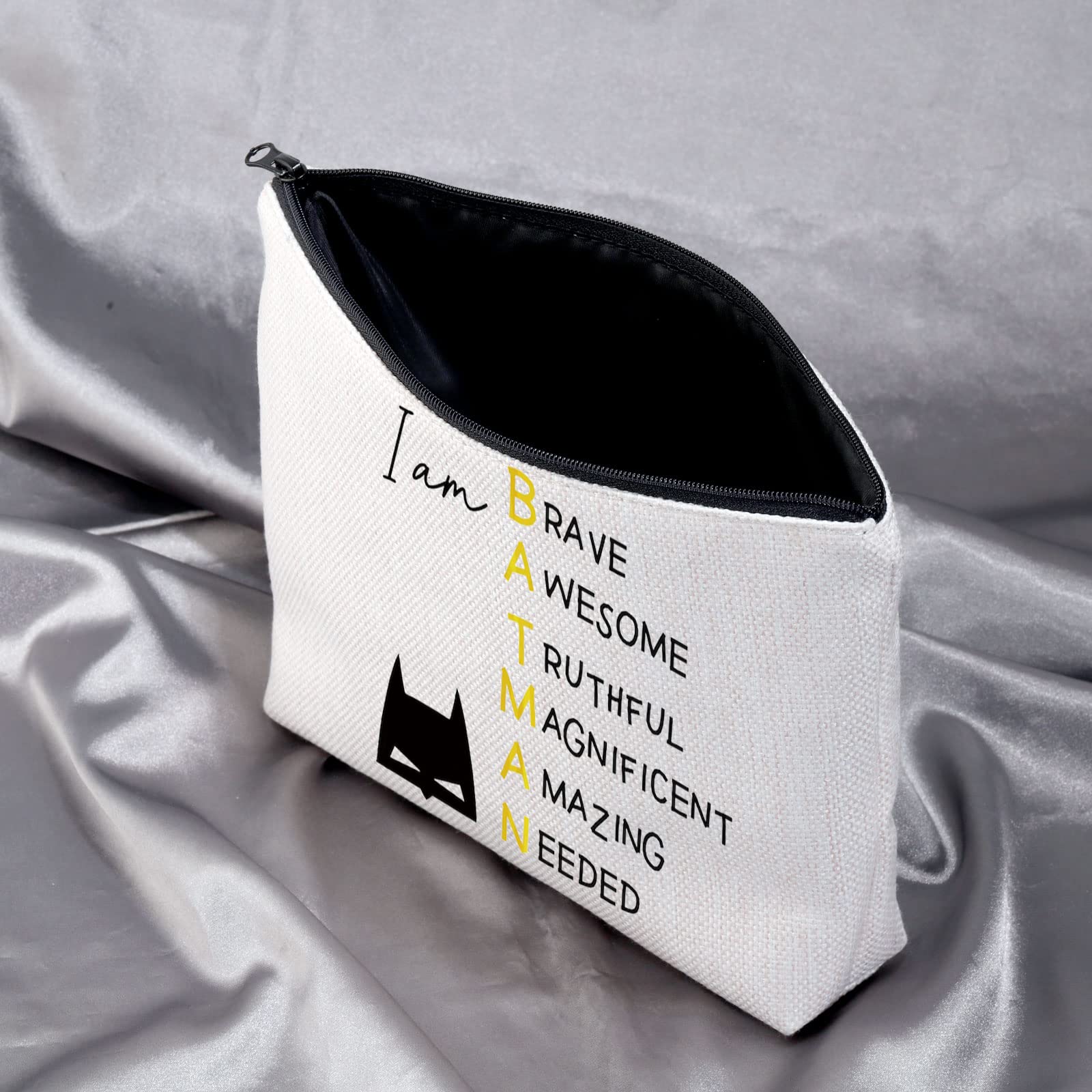 MEIKIUP Batman Inspired Cosmetic Bag - Movie Themed Makeup Pouch for Women & Fans - Perfect Gift for Bat Lovers, Cosplay & Comic Con Accessories
