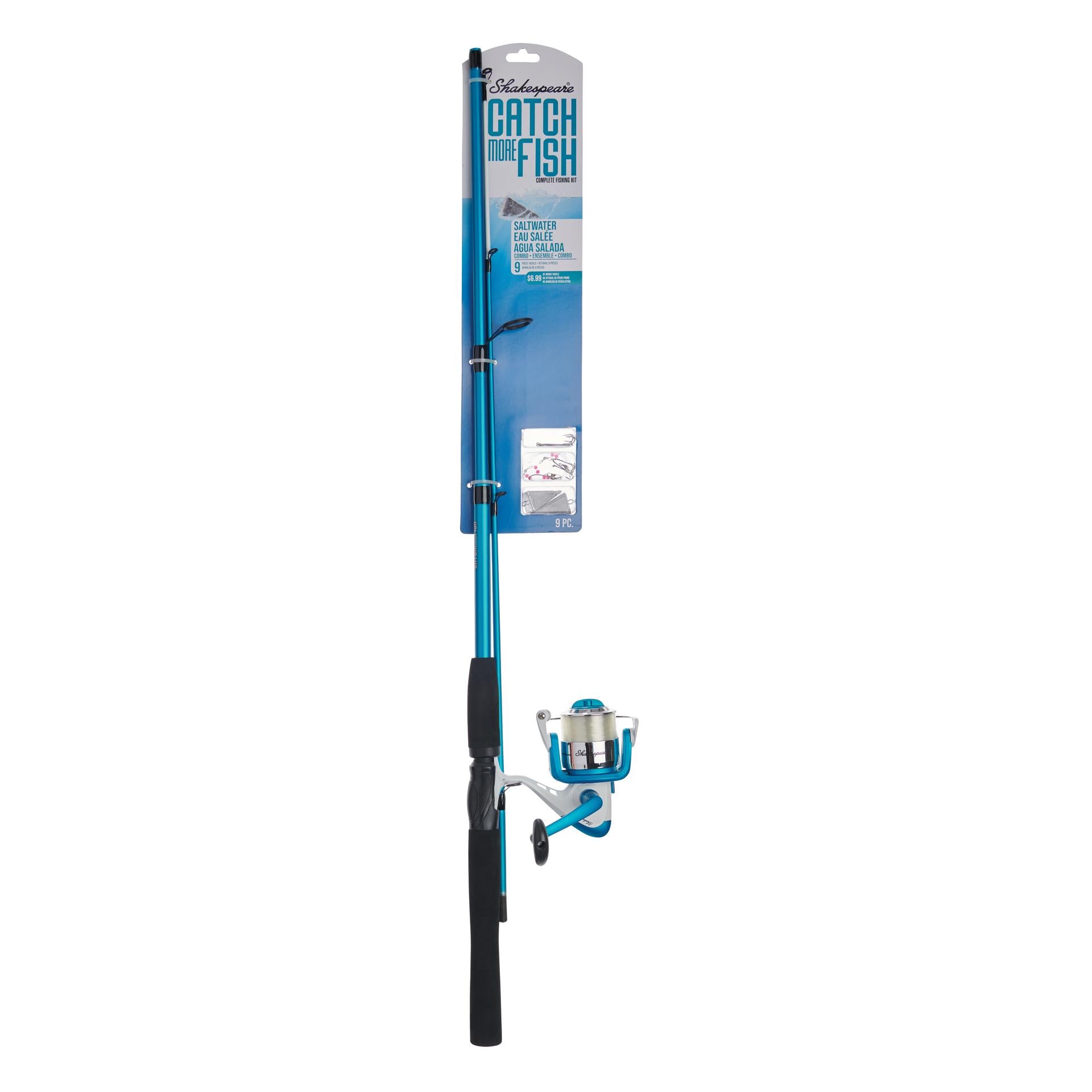 **Catch More Fish® Saltwater Spinning Fishing Rod and Reel Combo Kit - Perfect for Surf, Pier, and Offshore Fishing**