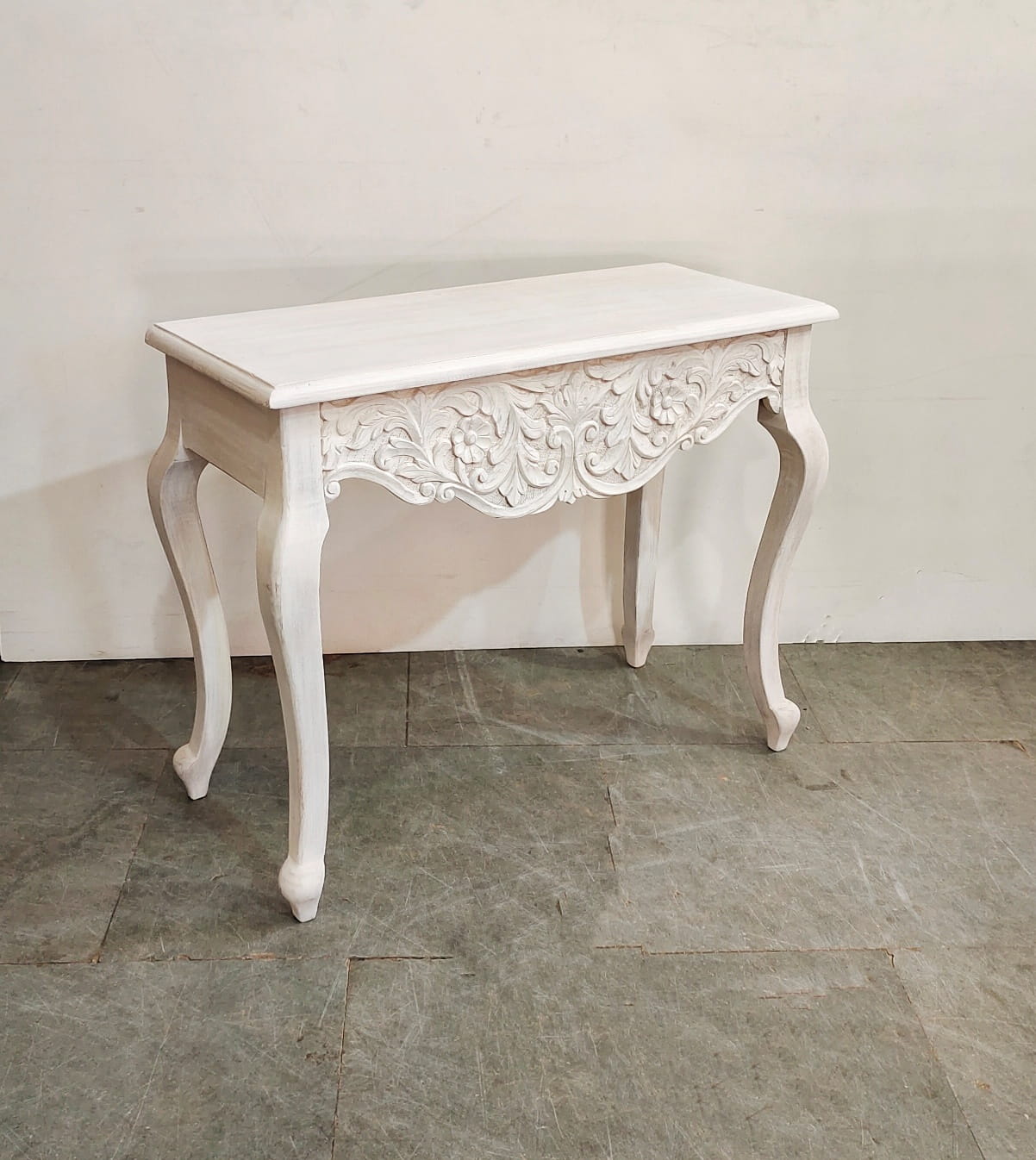 Hand Carved French Arched Indian Solid Wood Console Table - Elegant Entryway & Hallway Furniture for Home Decor