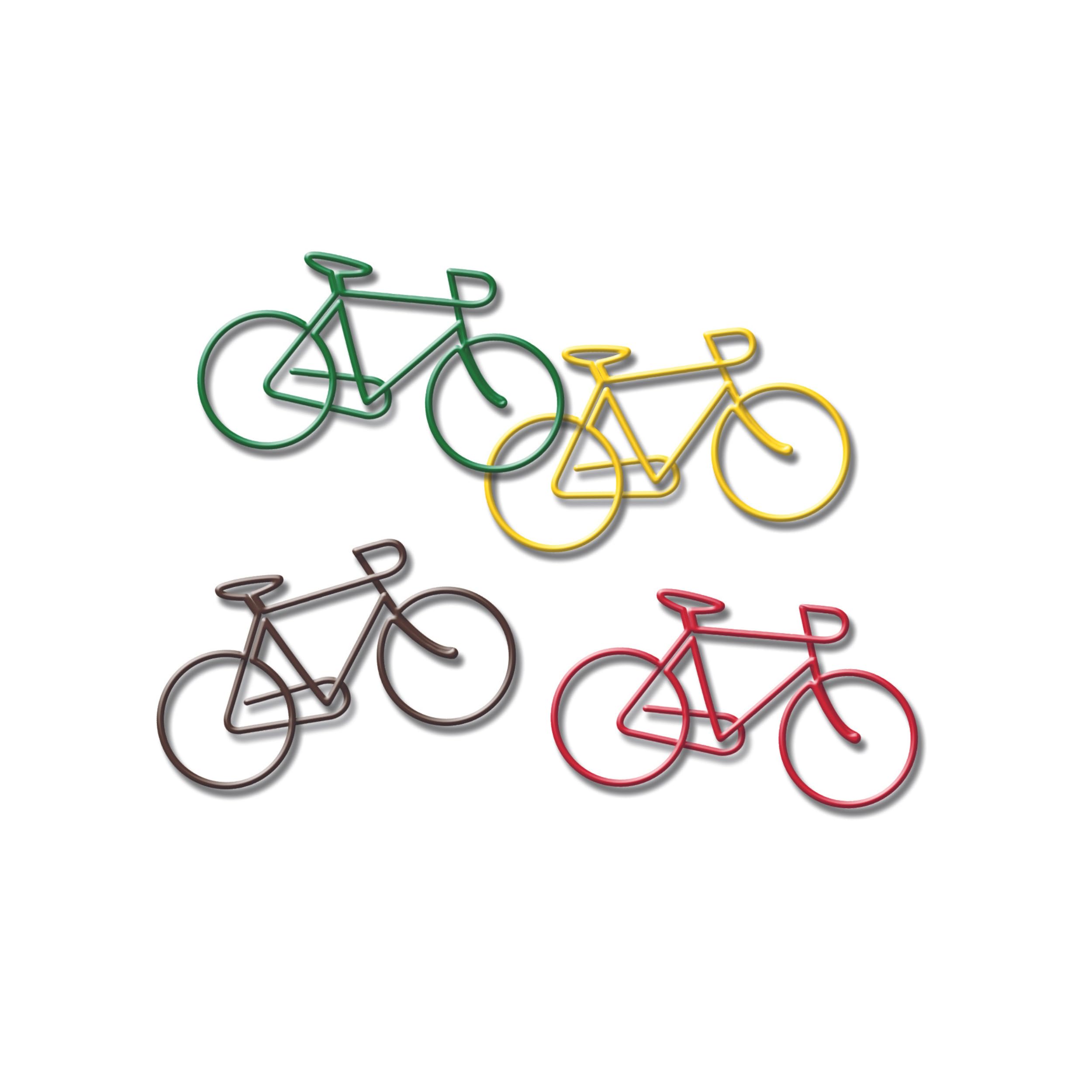 Winkee - Colorful Bicycle-Shaped Paper Clips Set of 4 | Fun & Cute Office Supplies for Organizing Documents, Notes & Bookmarks | Perfect for School, Office & DIY Crafts