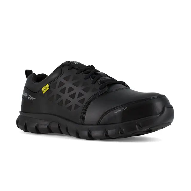 Sublite Cushion Alloy Toe MetGuard Athletic Work Shoes for Men - Lightweight Safety Shoes with Steel Toe Protection for Construction, Warehouse & Industrial Work (Black)