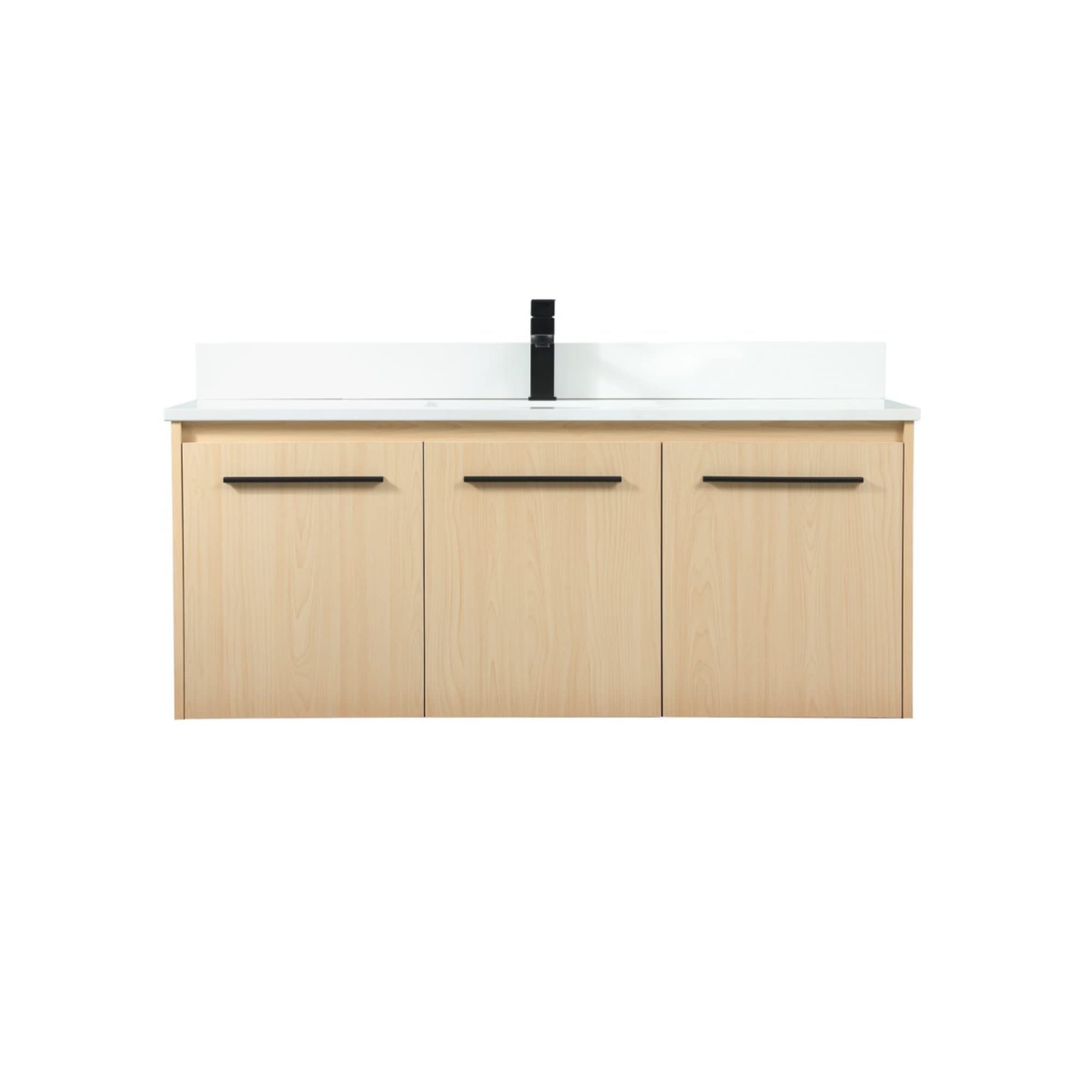 48 Inch Maple Bathroom Vanity with Backsplash - Elegant Single Sink Vanity for Modern Bathroom Decor | Perfect for Home Renovation & Master Bathroom Upgrade