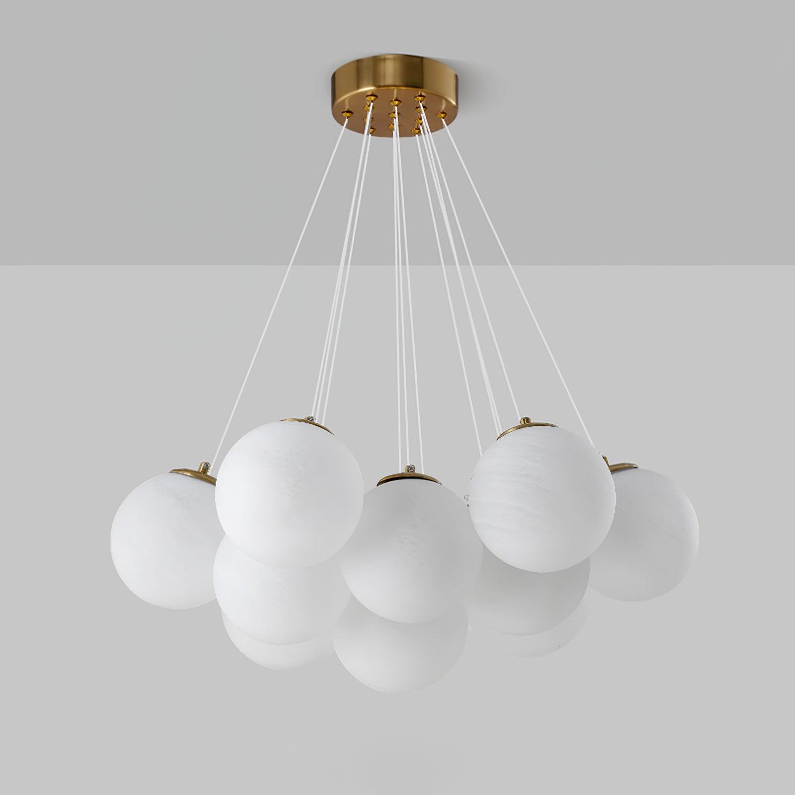 Elegant Glass Cluster Chandelier - Modern Crystal Ceiling Light Fixture for Dining Room, Bedroom & Living Room Decor