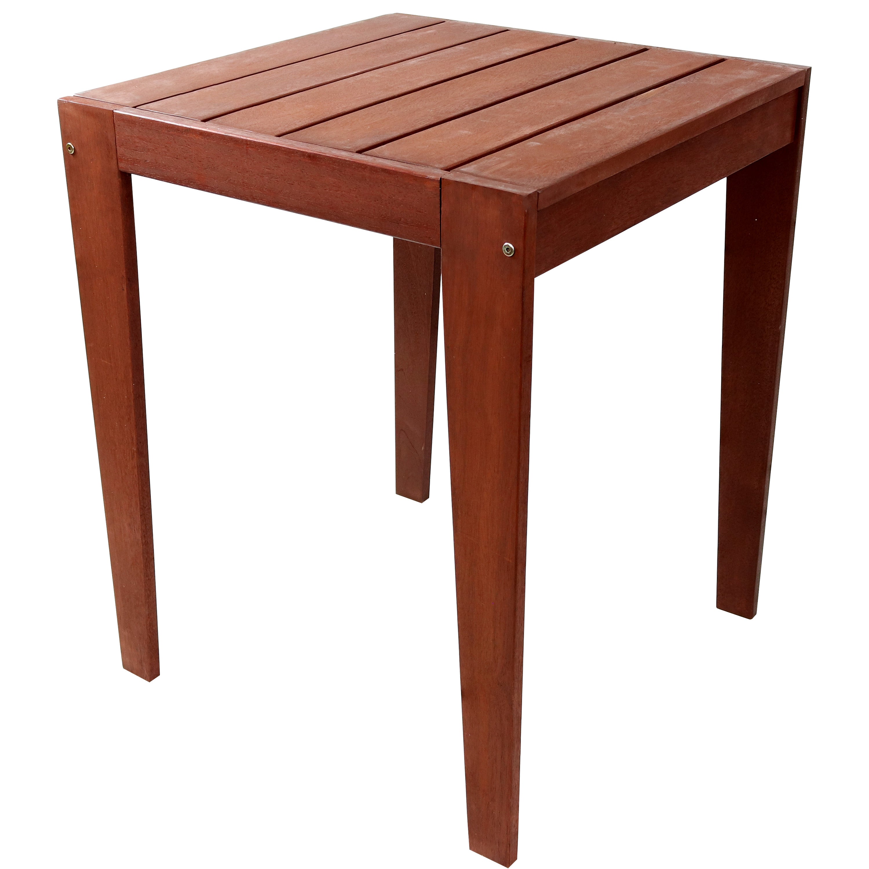 Premium Sunnydaze Meranti Wood Outdoor Table with Mahogany Teak Oil Finish - Patio, Garden & Backyard Dining Furniture for Outdoor Entertaining
