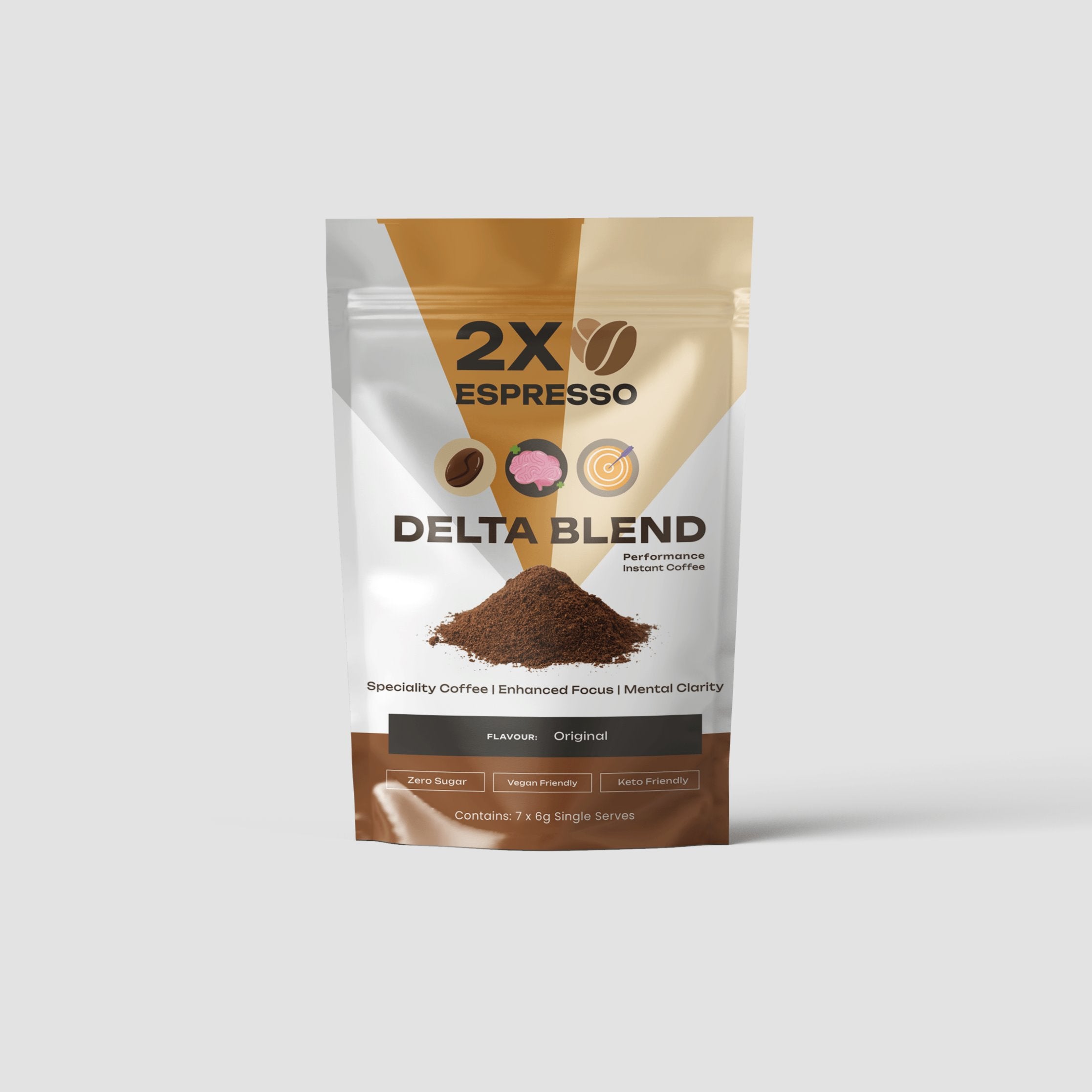 2X Espresso Delta Blend Performance Coffee - Premium Dark Roast for Energy & Focus - Perfect for Home Brewing, Office Use & On-the-Go Lifestyles