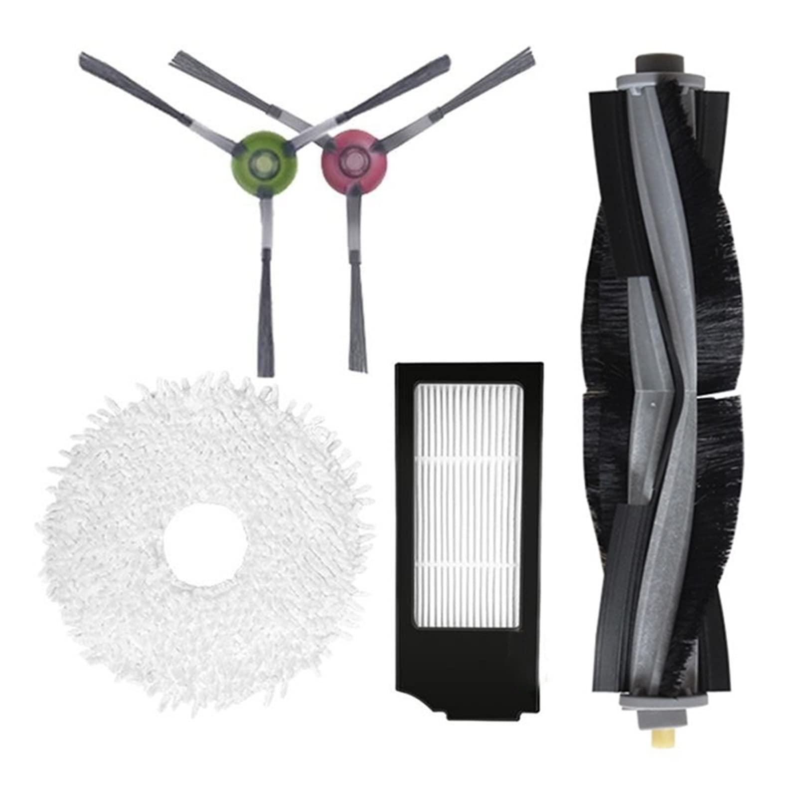 XINYUWZ Replacement Parts for Ecovacs Deebot X1 Turbo Omni Robot Vacuum - 5-Piece Set with Mop Cloth, Side Brush & HEPA Filter | Compatible Accessories for Robot Vacuum Cleaner | Perfect for Home Cleaning & Maintenance