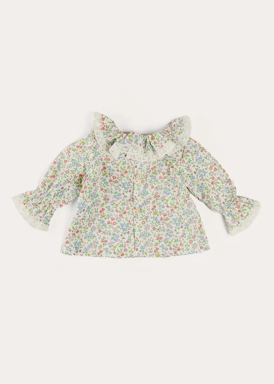 Liberty Fabric Pink Cordelia Floral Long Sleeve Blouse for Women | Elegant Spring & Summer Top | Perfect for Office, Date Night & Garden Parties