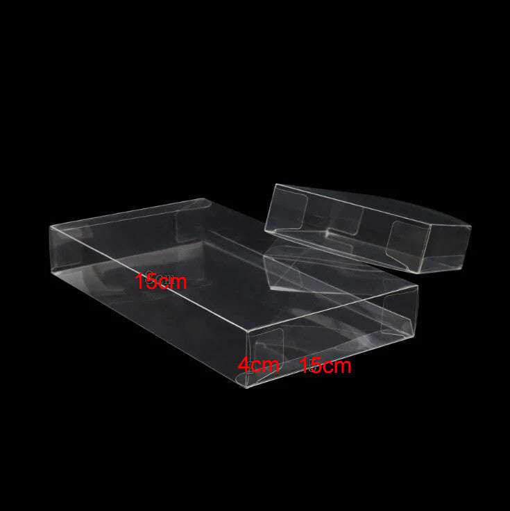 100 Pack 15x15x4cm Clear PVC Plastic Folding Gift Boxes - Small Rectangle/Square Jewelry Packaging Box for Wedding, Party Favors, Candy, Chocolate & Soap | Perfect for DIY Crafts, Retail Display & Gift Wrapping