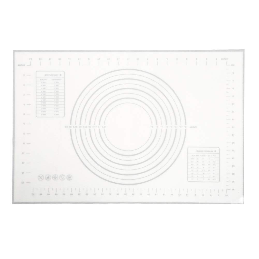 Non-Stick Silicone Rolling Dough Mat with Measurements - Premium Baking Pastry Mat for Cookies, Pie Crust & Pizza Dough - Perfect Kitchen Tool for Home Bakers (Black) - Ideal for Holiday Baking & DIY Dessert Making