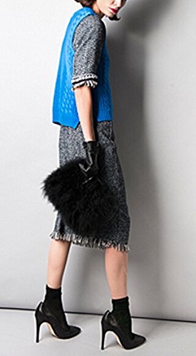 Women's Faux Fur Feather Clutch Shoulder Bag - Elegant Evening Purse for Parties, Weddings & Date Nights