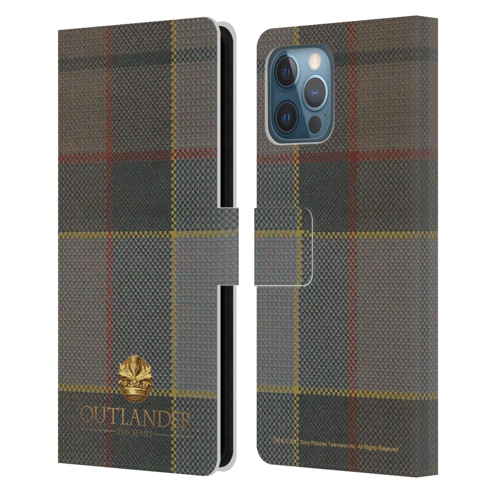 Officially Licensed Outlander Fraser Tartans Leather Book Wallet Case for Apple iPhone 12 Pro Max - Stylish Protective Cover with Card Slots | Perfect Gift for Fans, Travel & Daily Use