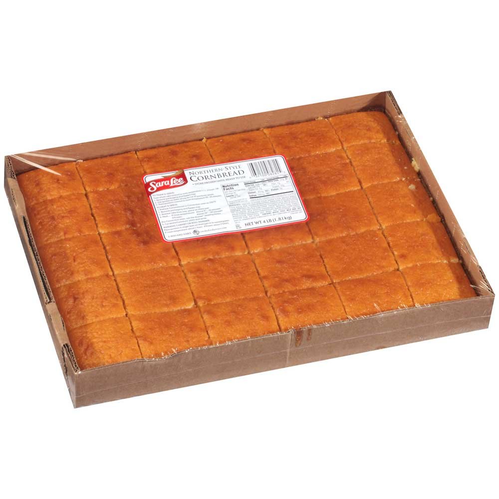 Sara Lee Chef Pierre Pre-Cut Northern Style Cornbread, 12x16 Inch (4-Pack) – Perfect for Family Dinners, BBQs & Holiday Gatherings