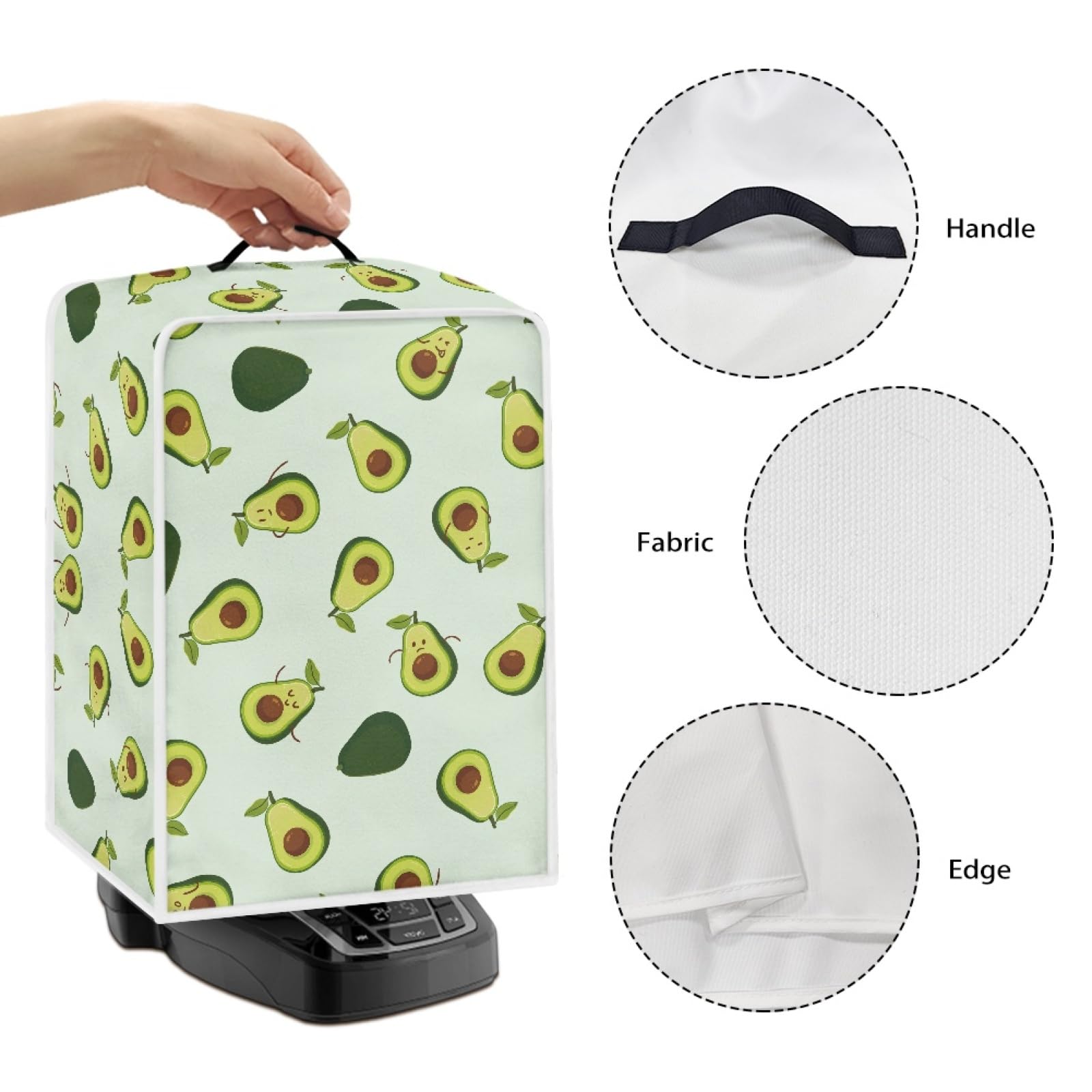 GLENLCWE Green Avocado Dust Cover - Foldable Kitchen Appliance Protector for Coffee Machines & Stand Mixers | Polyester Dustproof Cover for Home Kitchen | Perfect for Countertop Organization & Appliance Protection
