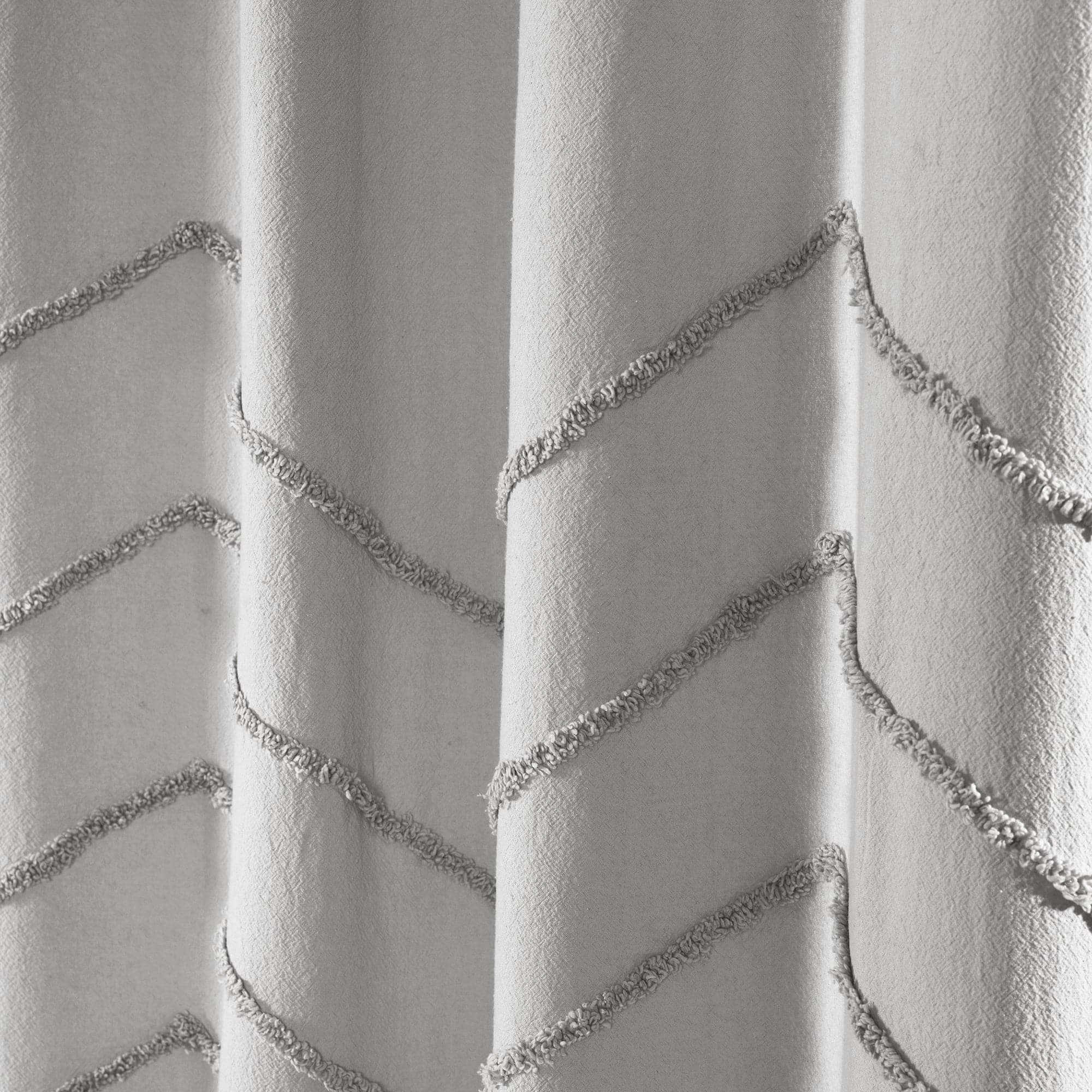 Soft Chenille Chevron Window Curtain Panel Set - Blackout Thermal Insulated Drapes for Living Room & Bedroom