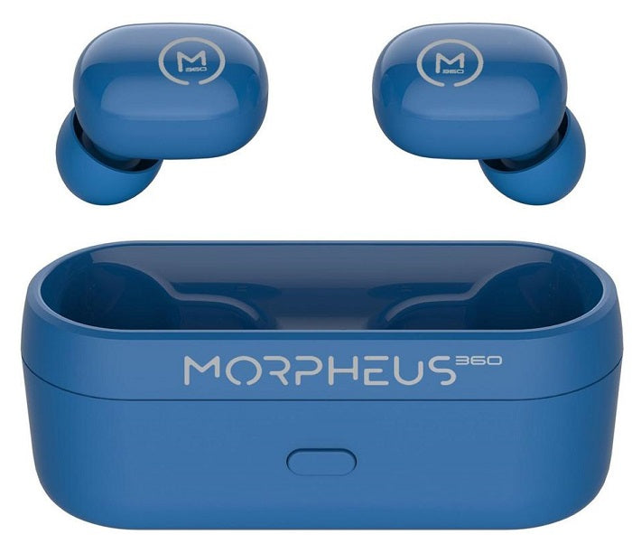 Morpheus 360 Spire True Wireless Bluetooth Earbuds with Charging Case - 30H Playtime, IPX5 Waterproof, Noise Cancelling Headphones for Running, Workout, Gym & Travel (Black/White)