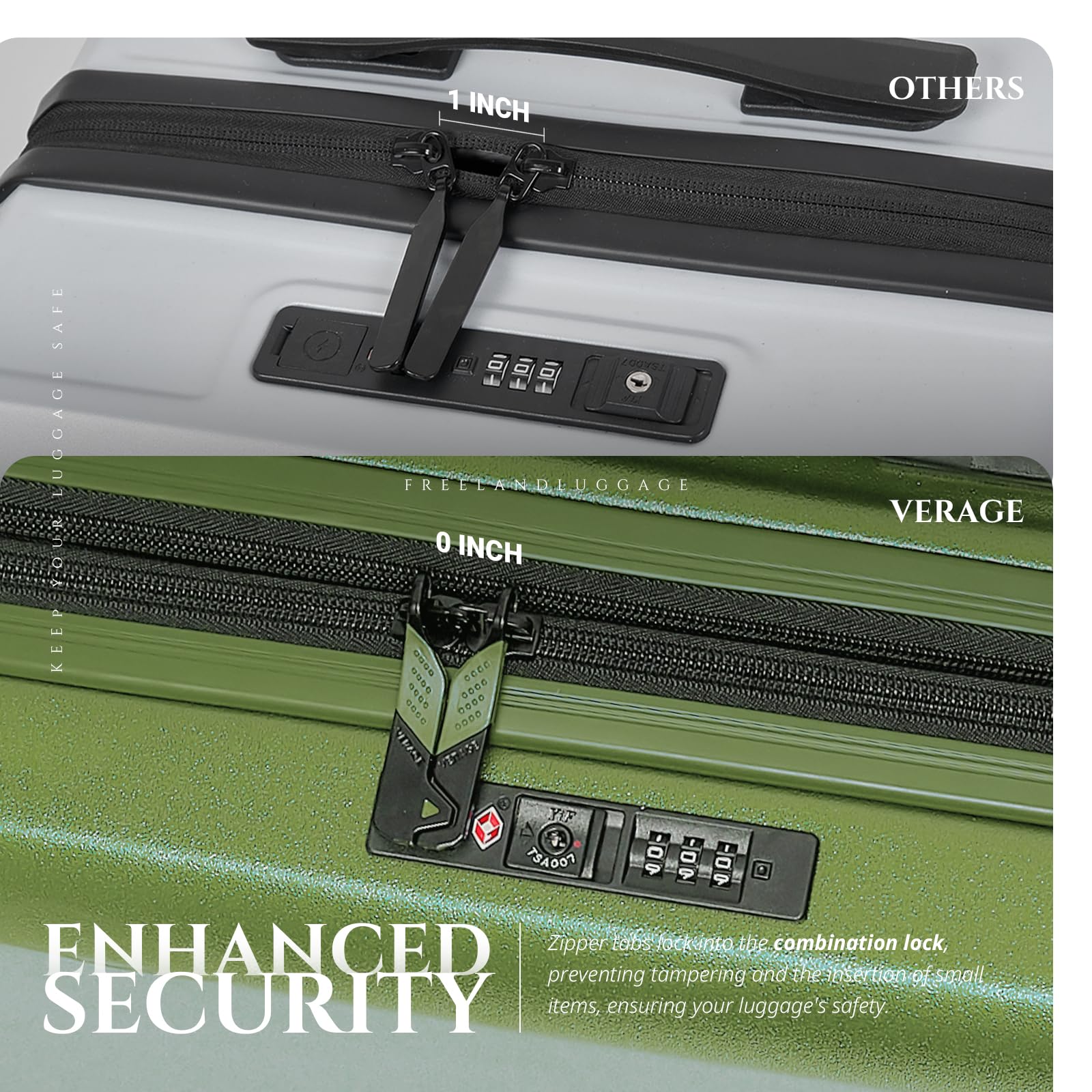 Veraage Freeland Expandable Hardside Carry On Luggage 20-Inch - TSA Approved Spinner Suitcase with X-Large Wheels for Smooth Rolling | Perfect for Air Travel, Business Trips & Weekend Getaways (Green)