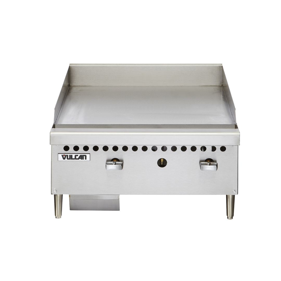 Vulcan 24-Inch Commercial Countertop Gas Griddle with Manual Controls - Natural Gas Powered for Restaurants, Food Trucks & Outdoor Cooking