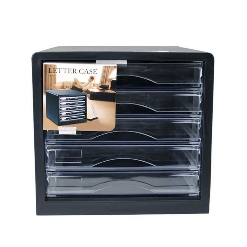 XBSXP Portable File Cabinet & Organizer - ABS Material, High-Transparent Resin Drawer, PP Plastic - Black | Office Supplies for Documents, Newspapers & Data Storage | Perfect for Home Office, Classroom & Workspace Organization