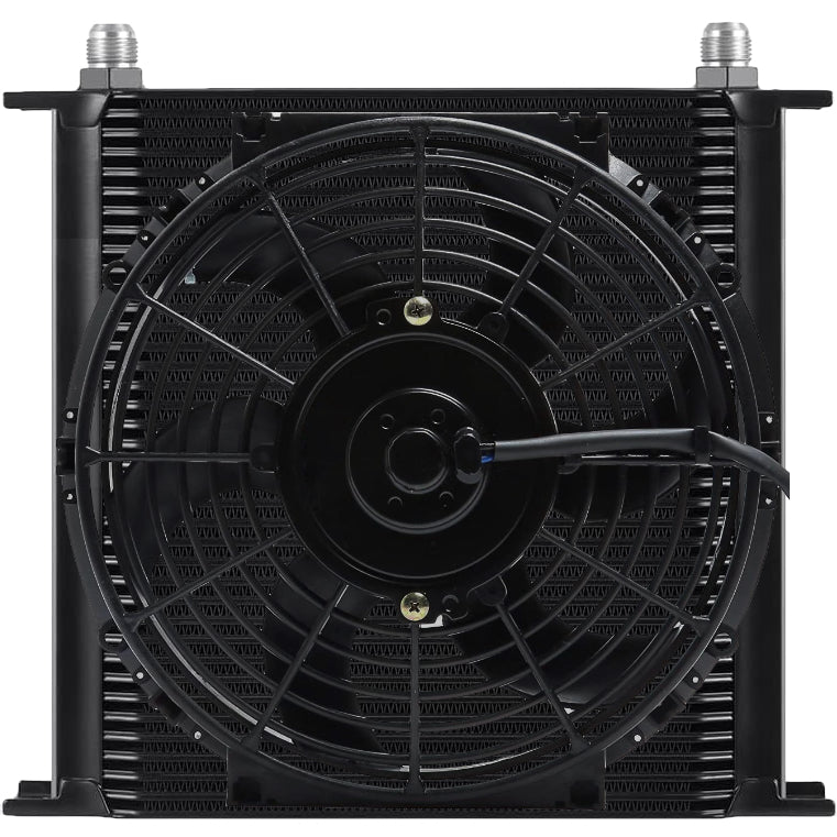 40 Row Engine Transmission Oil Cooler with 6AN & 10AN Hose Adapters & Electric Fan Kit - High Performance Cooling System for Cars, Trucks & Off-Road Vehicles - Perfect for Racing, Towing & Heavy-Duty Applications