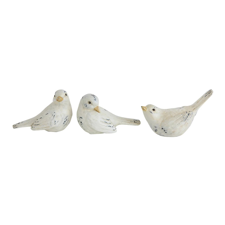 Distressed White Bird Wall Art - Vintage Farmhouse Decor for Living Room, Bedroom & Kitchen - Rustic Home Decor for Country Style & Boho Chic Interiors